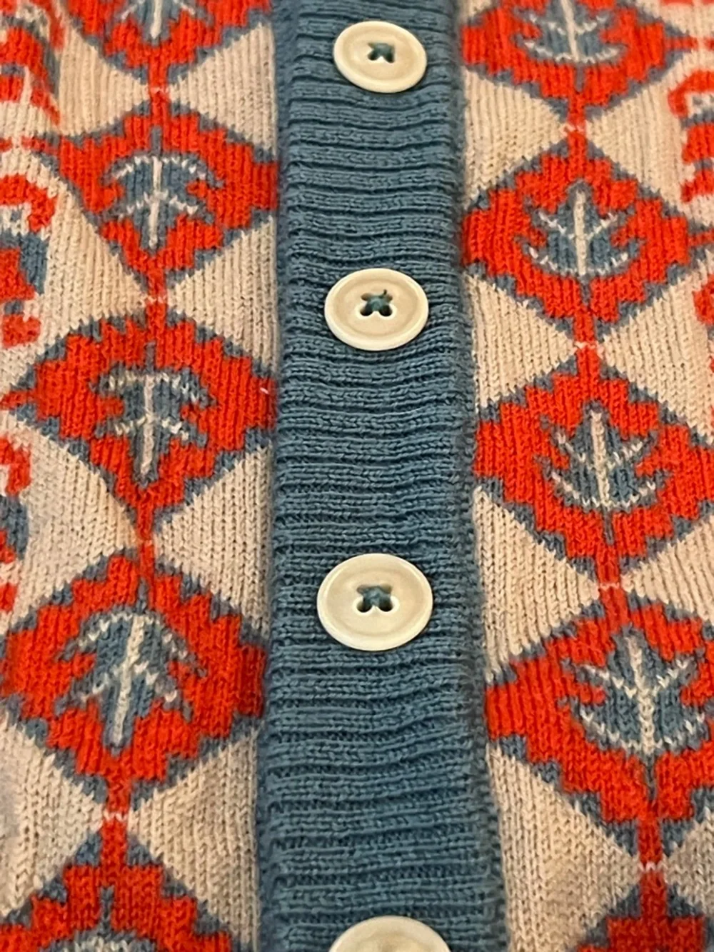 Misha And Puff Red and Blue Patterned Knit Cardigan - Picture 2 of 6